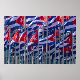 Póster Banderas cubanas, La Habana, Cuba