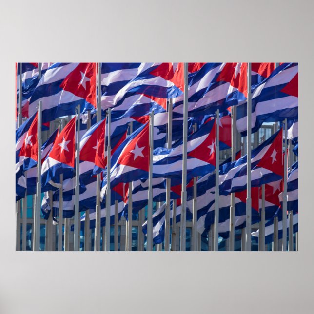Póster Banderas cubanas, La Habana, Cuba (Frente)