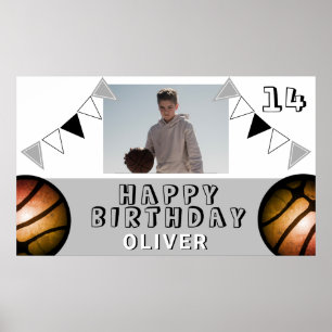 Póster Banderas de bolas de bolas de básquetbol de Buntin