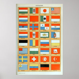 Póster Banderas de época del mundo