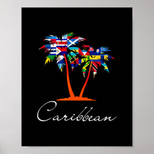 Póster Banderas de Islas del Caribe