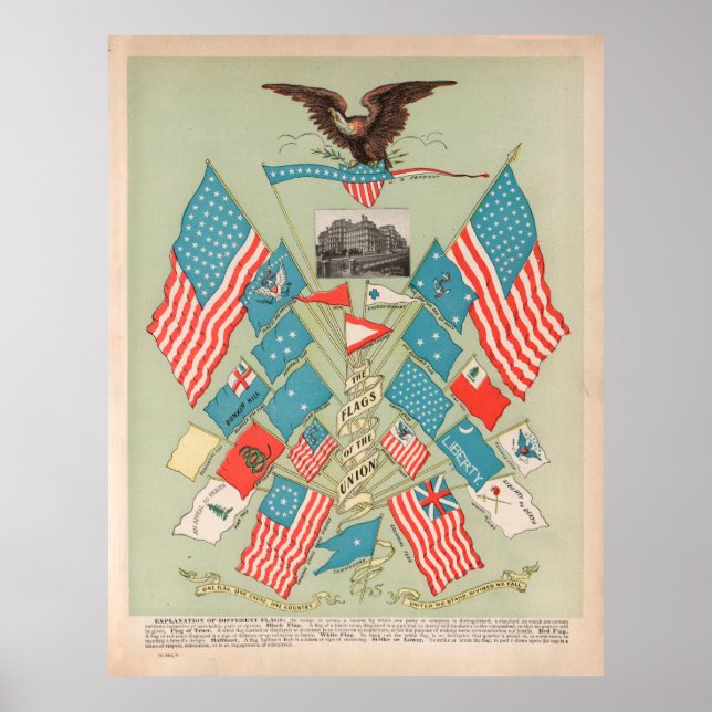 Póster Banderas de la historia de Estados Unidos (1901) H (Frente)