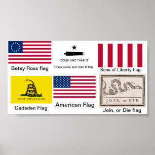 Póster Banderas de la revolución americana