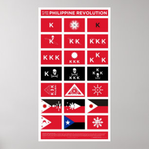 Póster Banderas de la revolución filipina - pequeña