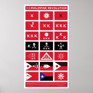 Póster Banderas de la revolución filipina - pequeñas