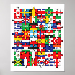 Póster Banderas de los países de la bandera internacional