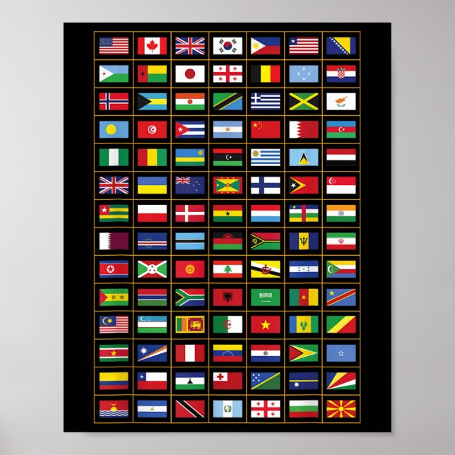 Póster Banderas De Los Países Del Mundo Internacional (Frente)
