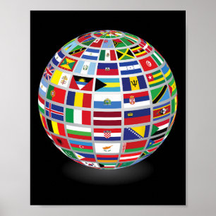 Póster Banderas De Los Países Del Mundo Internacional