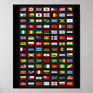 Póster Banderas De Los Países Del Mundo Internacional