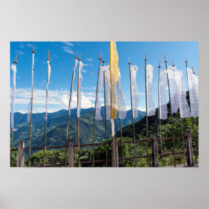 Póster Banderas de oración en las montañas orientales de