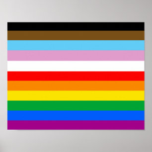 Póster Banderas de progreso LGBTQ+