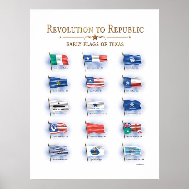 Póster Banderas de Texas (Frente)