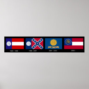Póster Banderas del estado de Georgia desde 1920 hasta el