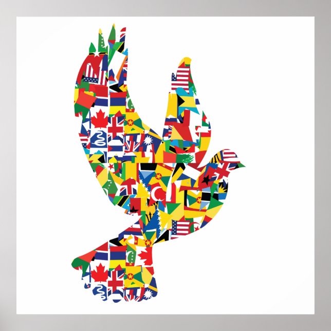 Póster Banderas del mundo de Peace Dove (Frente)