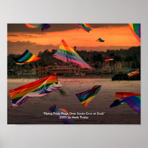 Póster "Banderas del Orgullo Volando sobre Santa Cruz al 