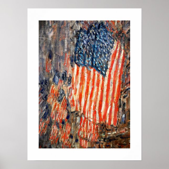 Póster Banderas en el Waldorf de Childe Hassam. Bella Art (Frente)