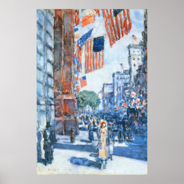 Póster Banderas en la Quinta Avenida de Childe Hassam, Ar