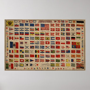 Póster Banderas históricas del mundo (1869)