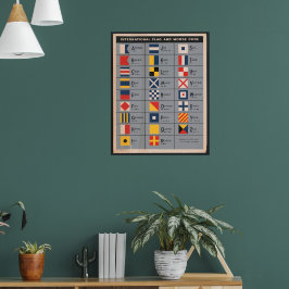 Póster Banderas náuticas y código morse