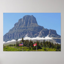 Póster Banderas, Paso Logan, Montaña Clements, Montana