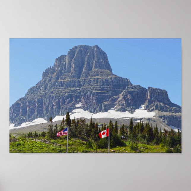 Póster Banderas, Paso Logan, Montaña Clements, Montana (Frente)