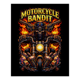 Póster Bandido en Motocicleta