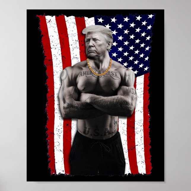 Póster Bandido Pro Donald Trump Tatuaje Republicano Ameri (Frente)