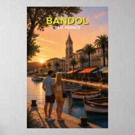 Póster Bandol, France – Vintage Travel Poster