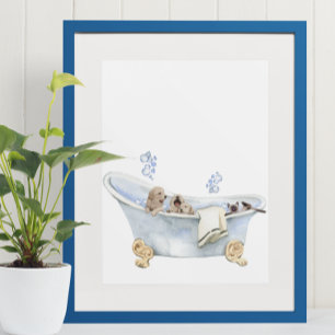 Póster Bañera de burbujas cúrcuma Kitten Bathtub