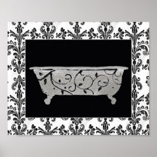Póster Bañera en blanco y negro