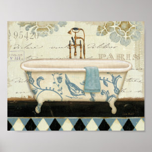Póster Bañera francesa vintage