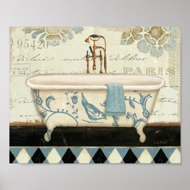 Póster Bañera francesa vintage (Frente)