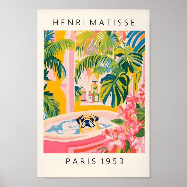 Póster Bañera, Matisse Impresión, Funny Pared De Baño (Frente)