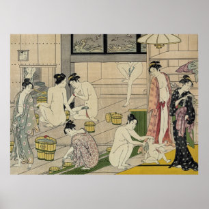 Póster Bañeras de Torii Kiyonaga