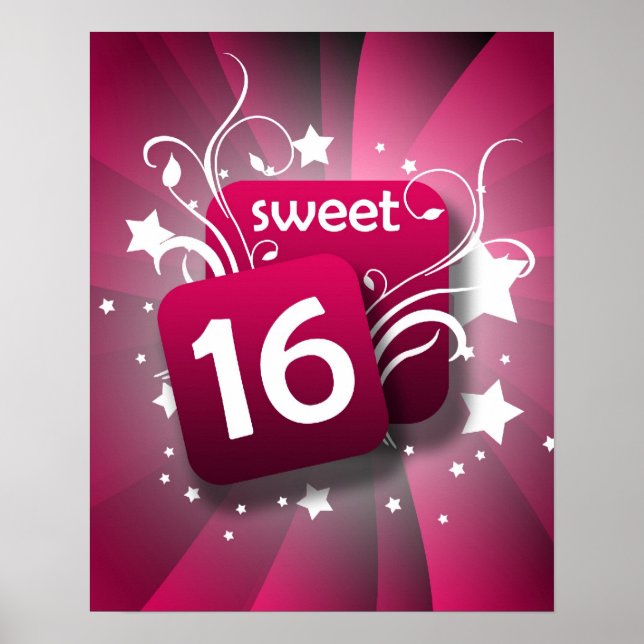 Póster Bañeras y estrellas brillantes rosas dulces 16 (Frente)