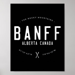 Póster Banff Alberta Canadá Gráfico Distorsionado Vintage