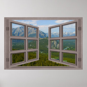 Póster Banff Canada 6 Pane Open Window Poster
