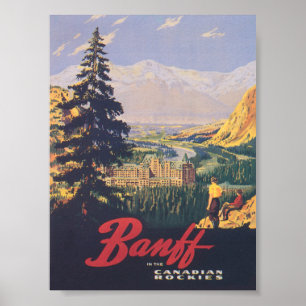 Póster Banff Canada Vintage Travel Poster