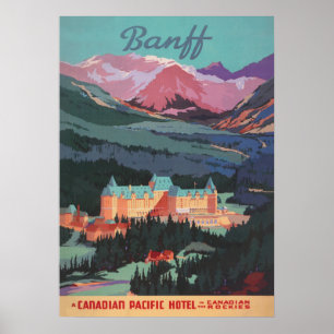 Póster Banff Canada Vintage Travel Poster