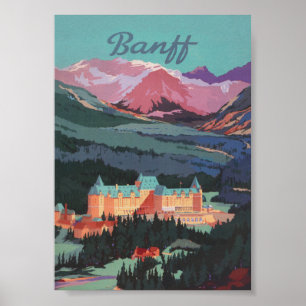 Póster Banff Canada Vintage Travel Poster