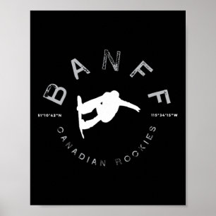 Póster Banff Canadian Rockies Norquay Vintage Snowboardin
