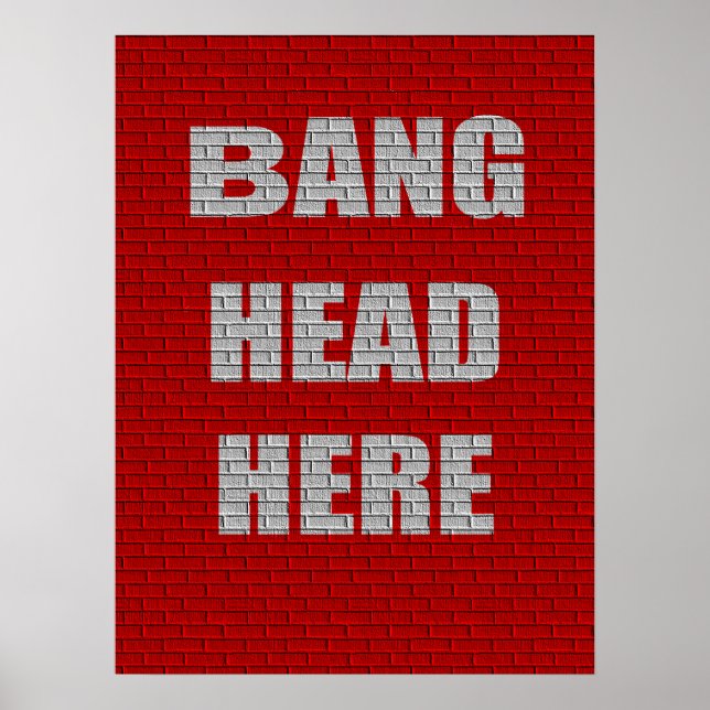 Póster Bang Head Here Office Humor (Frente)