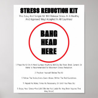 Póster "Bang Head Here" Un Poster gracioso