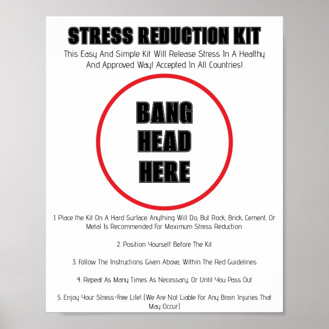 Póster "Bang Head Here" Un Poster gracioso (Frente)