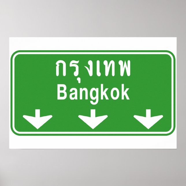 Póster Bangkok Ahead, ¡Cuidado! ⚠ de Rótulo de tráfico en (Frente)