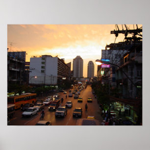Póster Bangkok al atardecer