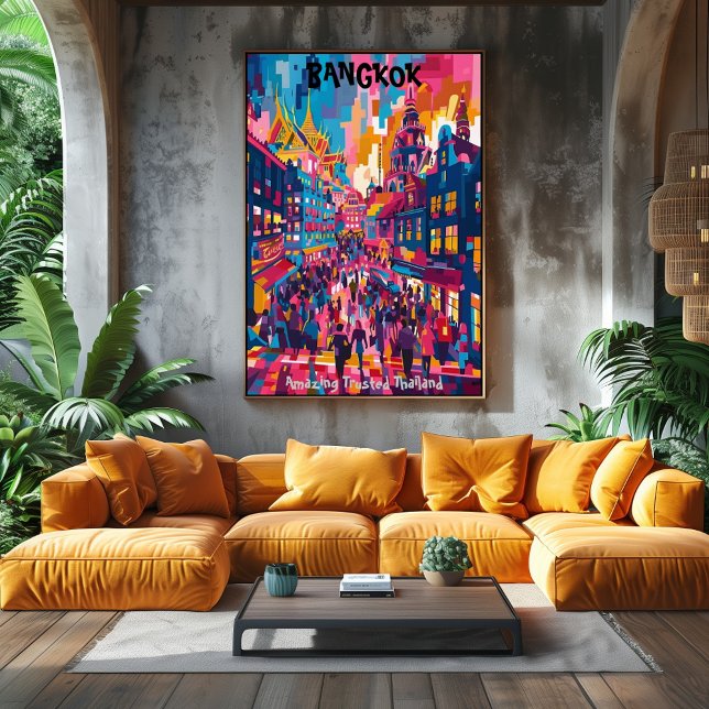 Póster Bangkok: Amazing Trusted Thailand - Colores Vivos. (Subido por el creador)