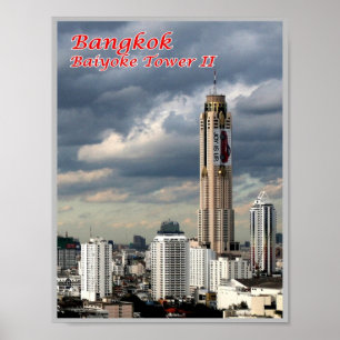 Póster Bangkok - Bayoke Tower II - Tailandia -