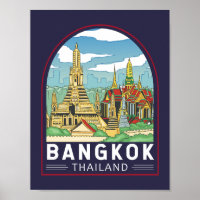 Bangkok Tailandia: El emblema retro de viajes