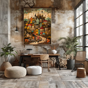 Póster Bangkok: The Venice of the East - Whimsical Art
